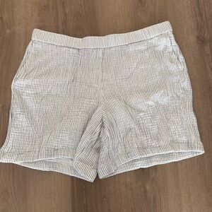 J. Jill Women's White Striped Shorts Size Large 100% Cotton Vacay Resort Preppy